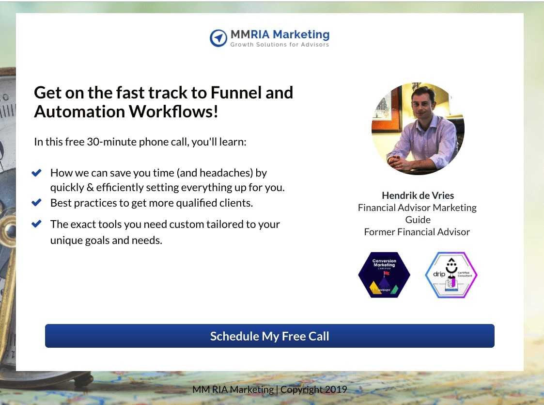 Financial Advisor Funnel RIA Funnel Schedule Consultation Landing Page